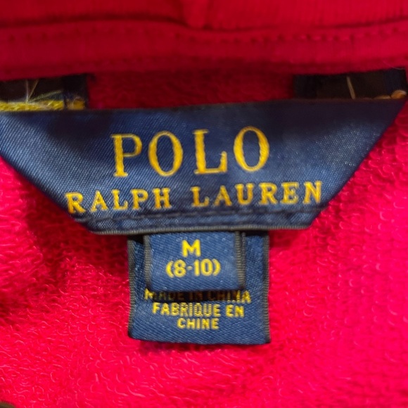 Polo by Ralph Lauren Kids Fuchsia Zip Up hoodie with pockets size medium 8/10 - Picture 2 of 2